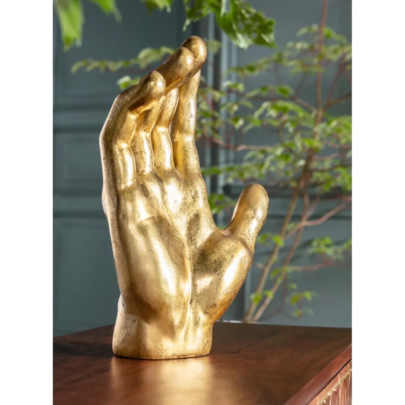 Objet Décoratif Mano Dore 35Cm
