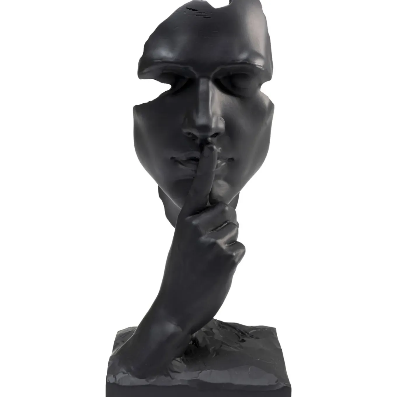 Objet Décoratif Quiet Face Noir 31Cm