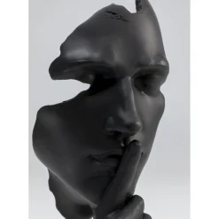 Objet Décoratif Quiet Face Noir 31Cm