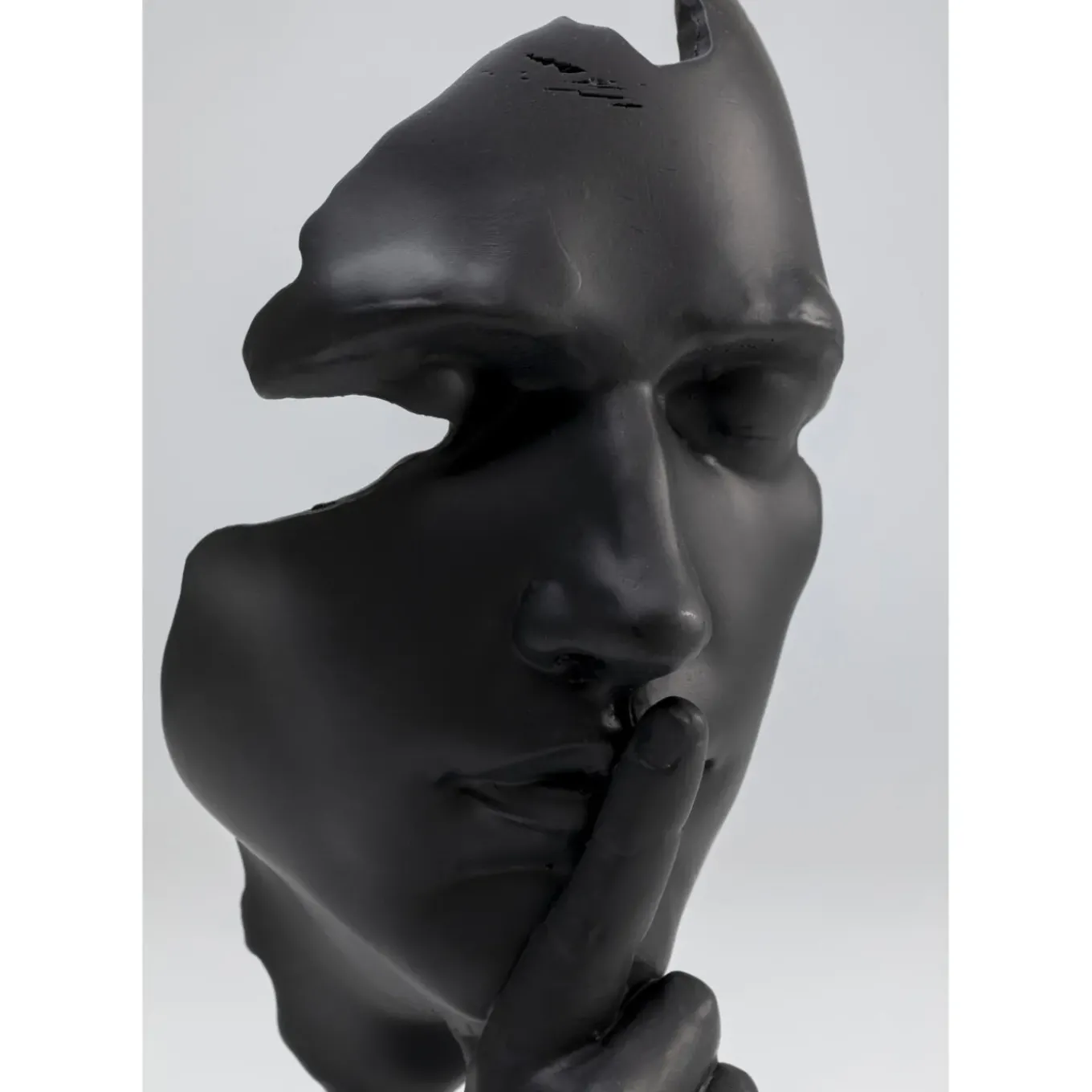 Objet Décoratif Quiet Face Noir 31Cm