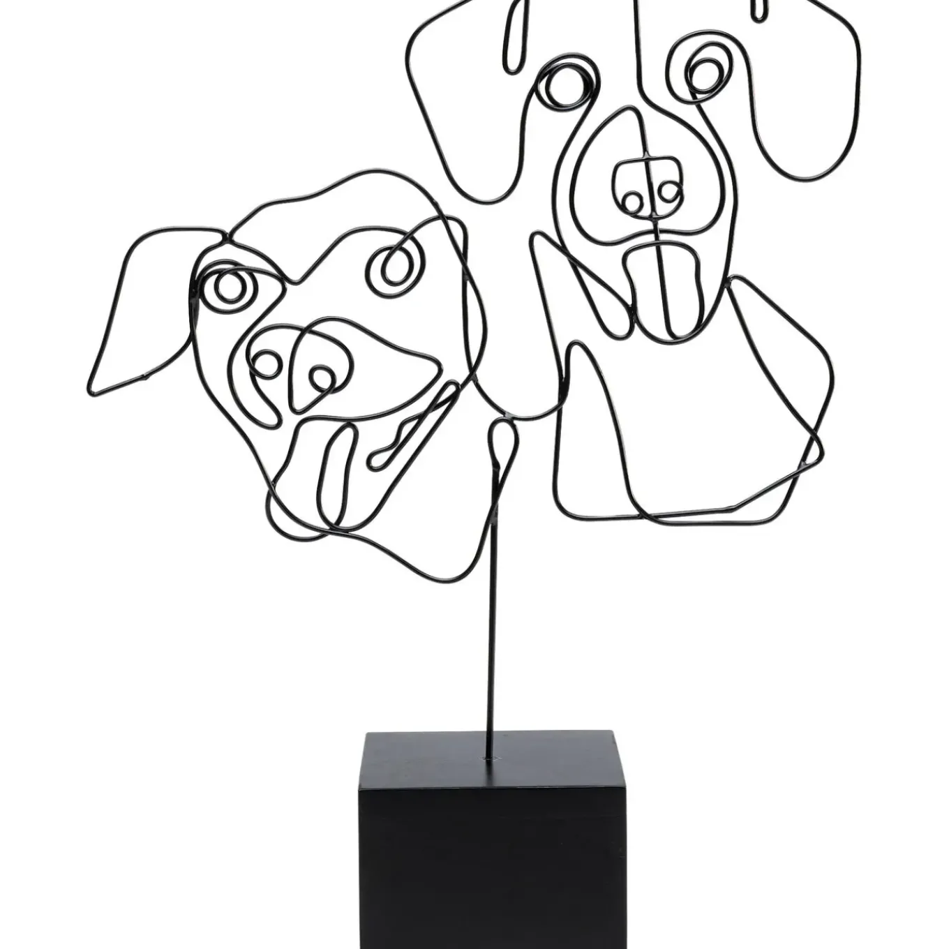 Objet Décoratif Wire Dog Faces 38Cm