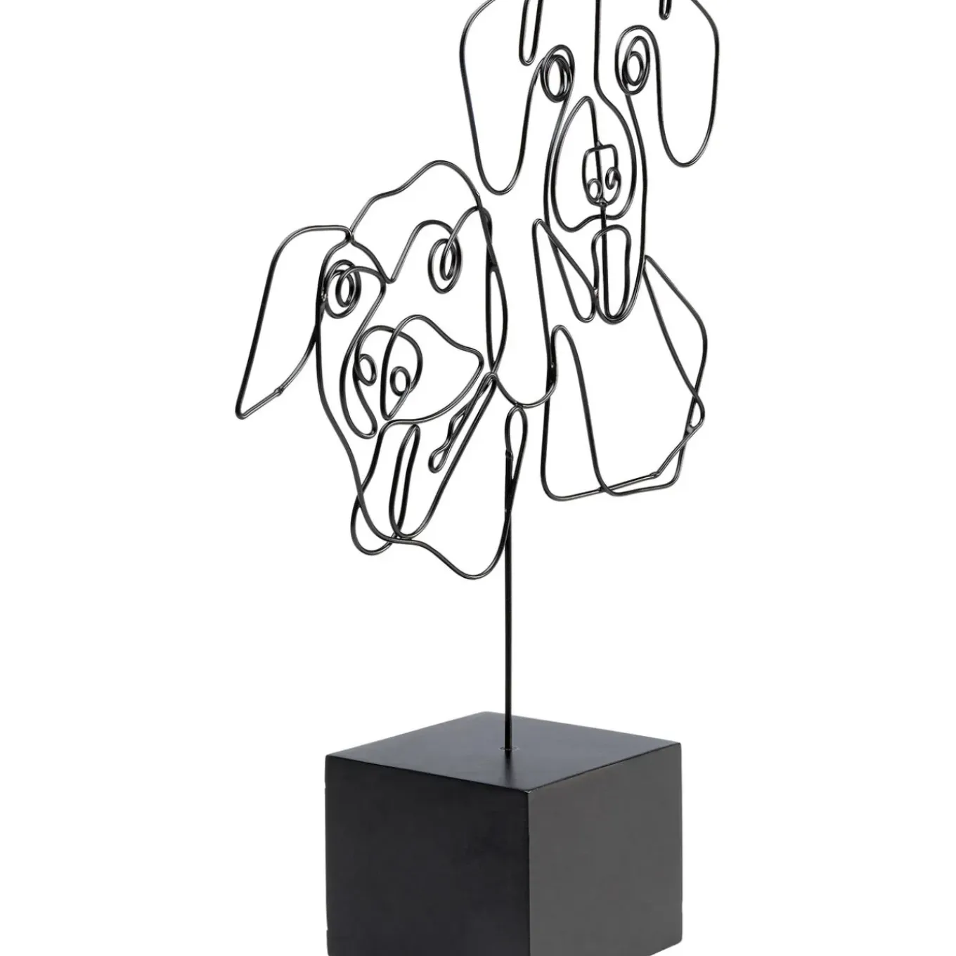 Objet Décoratif Wire Dog Faces 38Cm