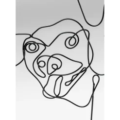 Objet Décoratif Wire Dog Faces 38Cm