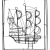 Objet Décoratif Wire Sail Boat 28Cm