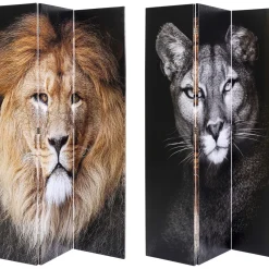 Paravent King Lion Vs Cat Girl 120X180