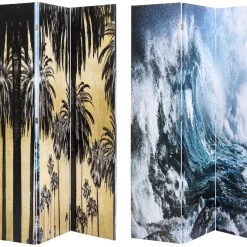 Paravent Triptychon Wave Vs Palms 120X180