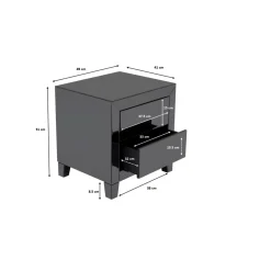 Petite Commode Luxury Push 2 Tiroirs Gris