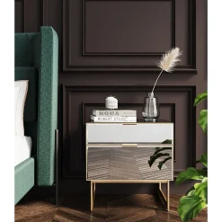 Petite Commode Soran Dore 49X50Cm