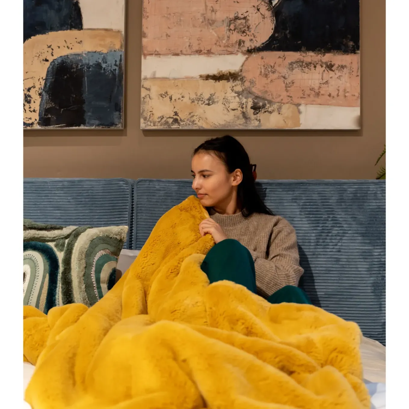 Plaid Jaune 140X200Cm