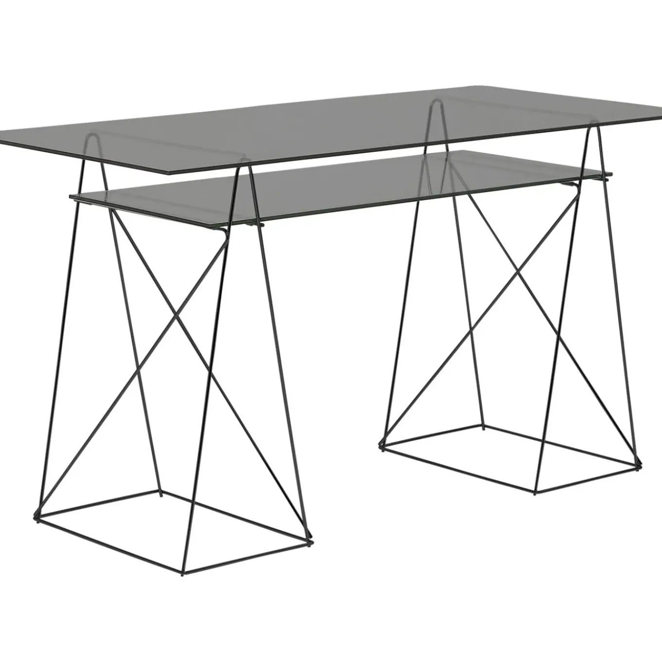 Set Plateaux Verre Fume Trempe 8 Mm 65X130Cm