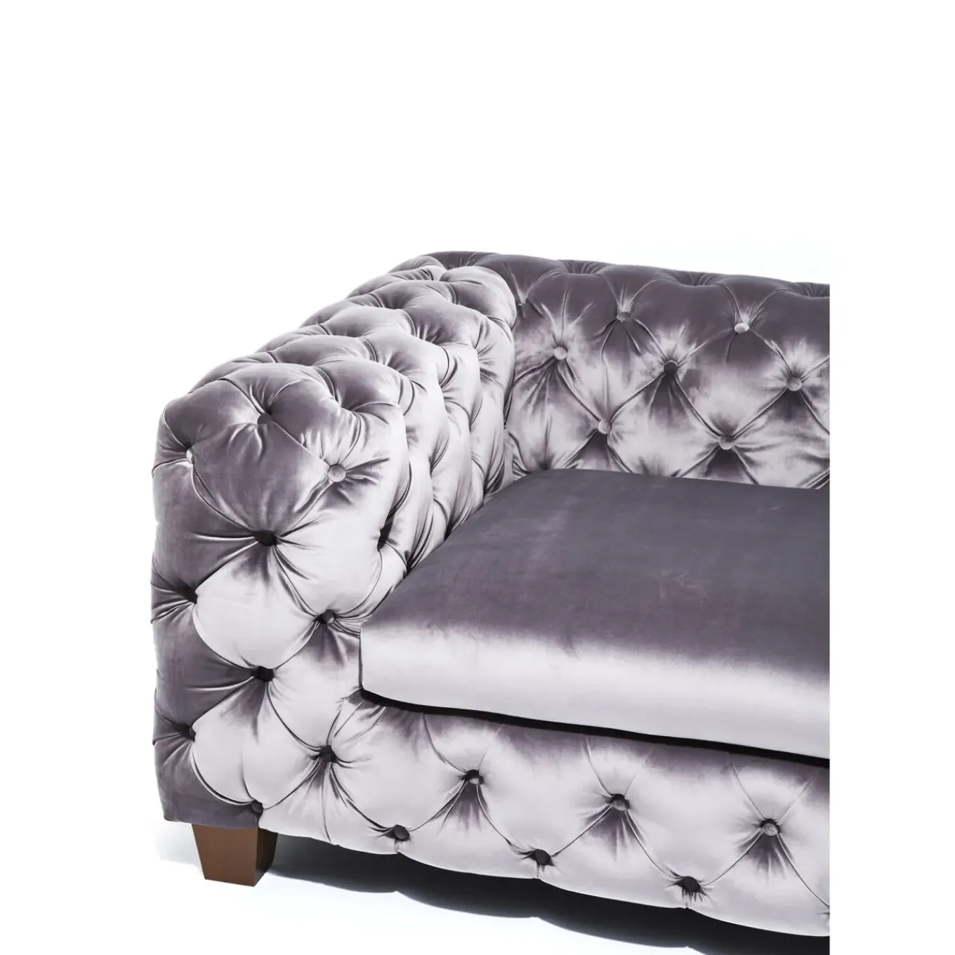 Sofa Desire 3-Places Velours Gris