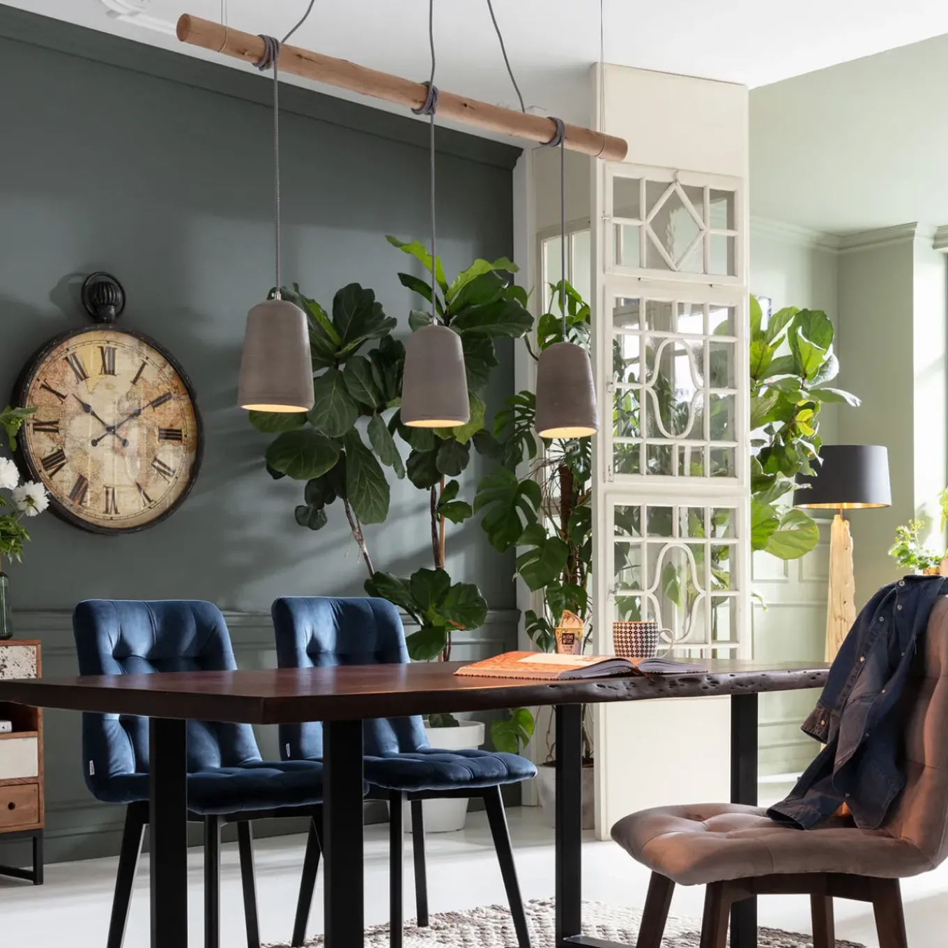 Suspension Dining Concrete Tre 120Cm