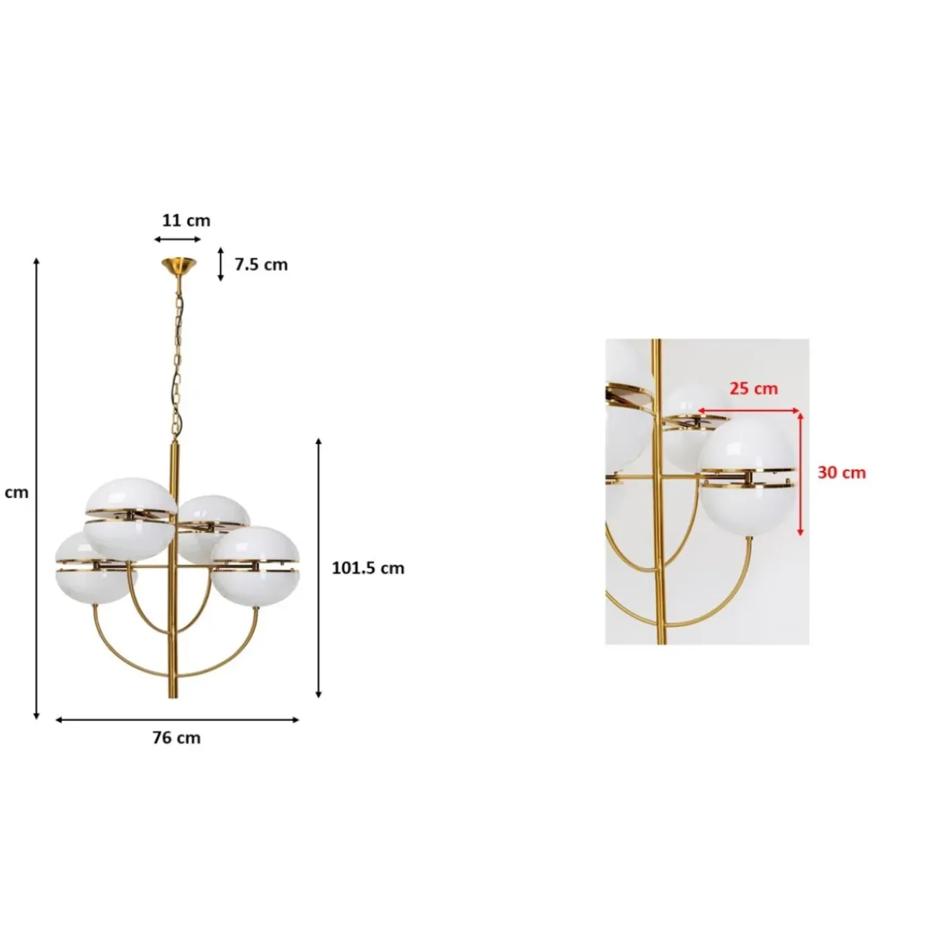 Suspension Leisha Bunch O76Cm