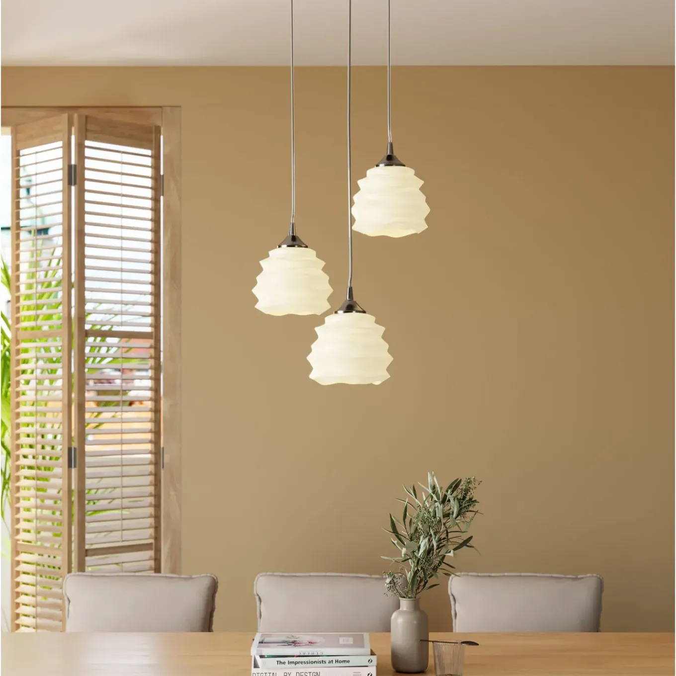 Suspension Ruffle Blanc O 37Cm