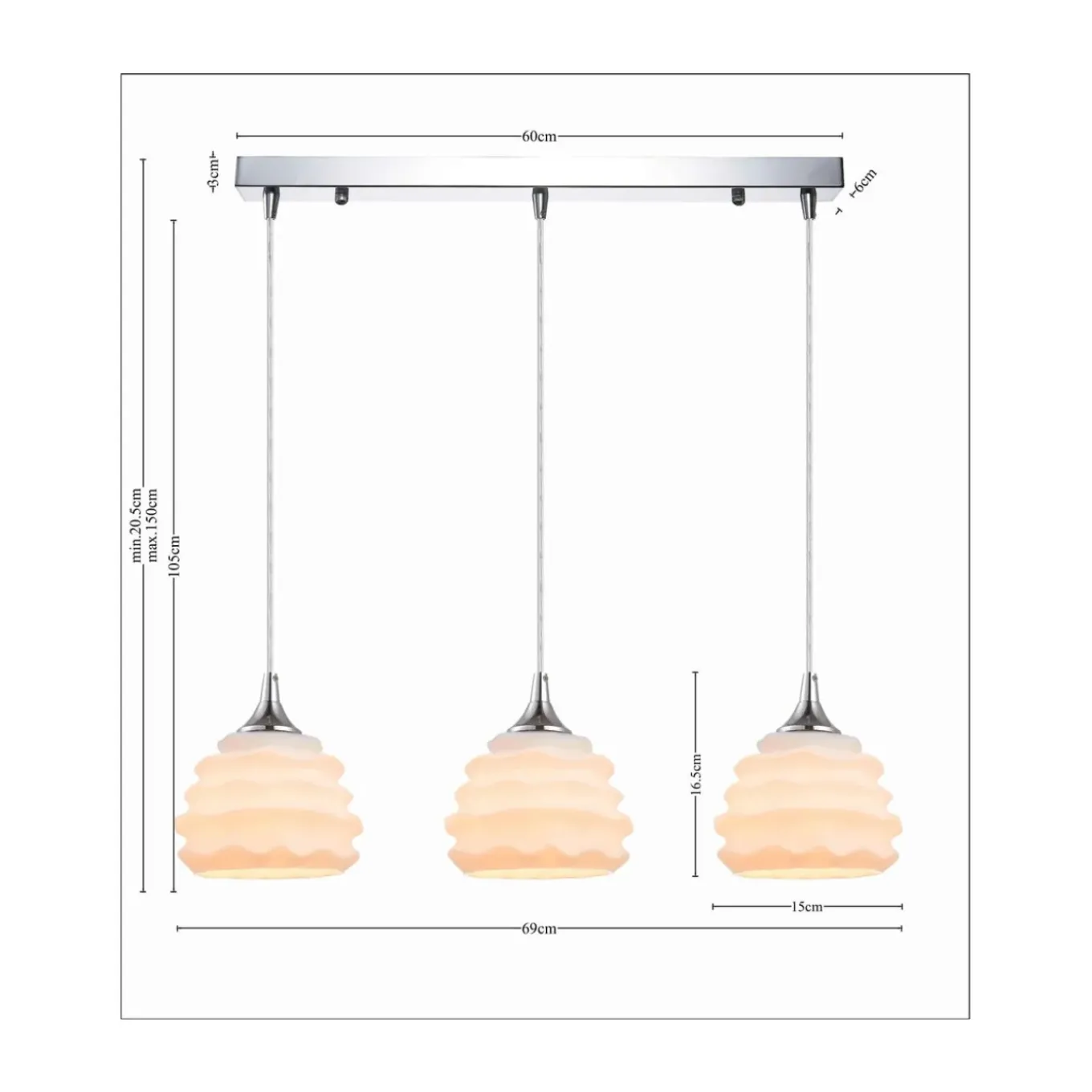 Suspension Ruffle Dining Blanc