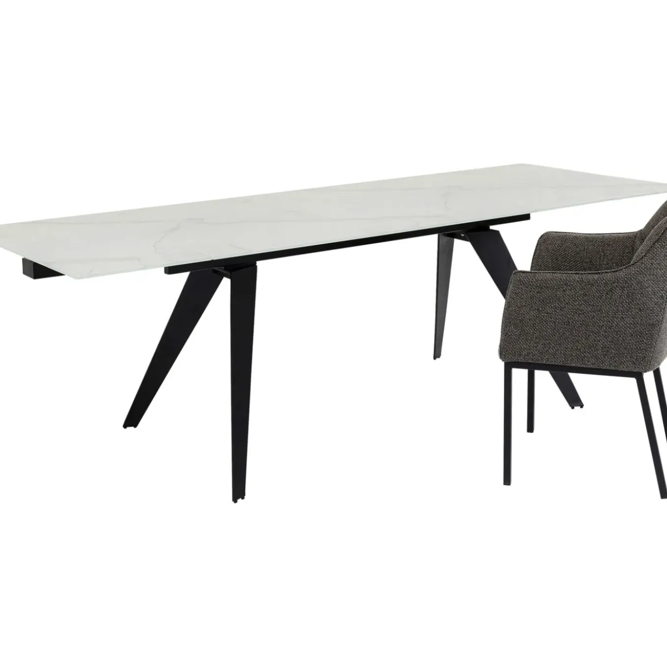 Table A Rallonges Amsterdam Look Marbre 160(40+40)