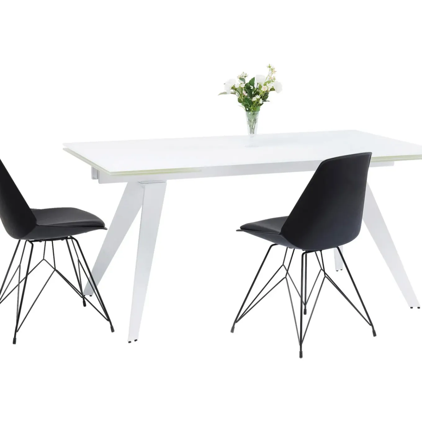 Table A Rallonges Amsterdam Blanc 160(40X40)X90