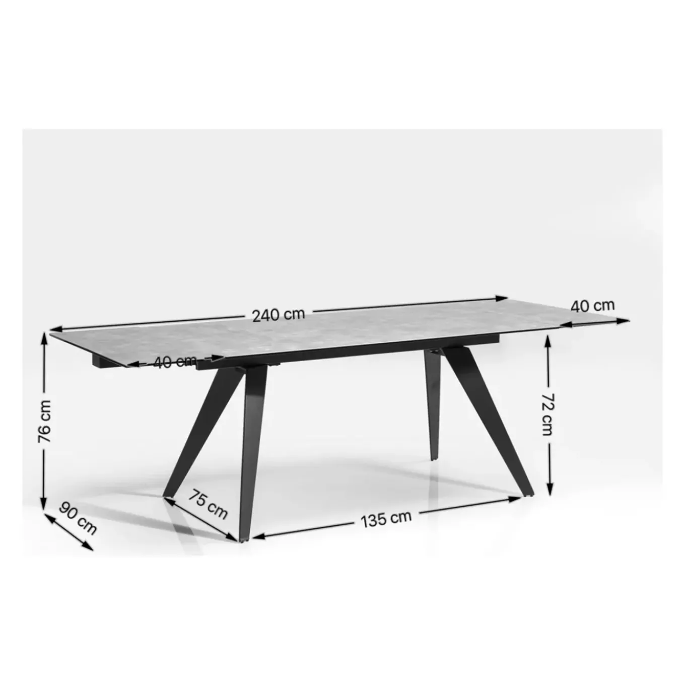 Table A Rallonges Amsterdam Blanc 160(40X40)X90