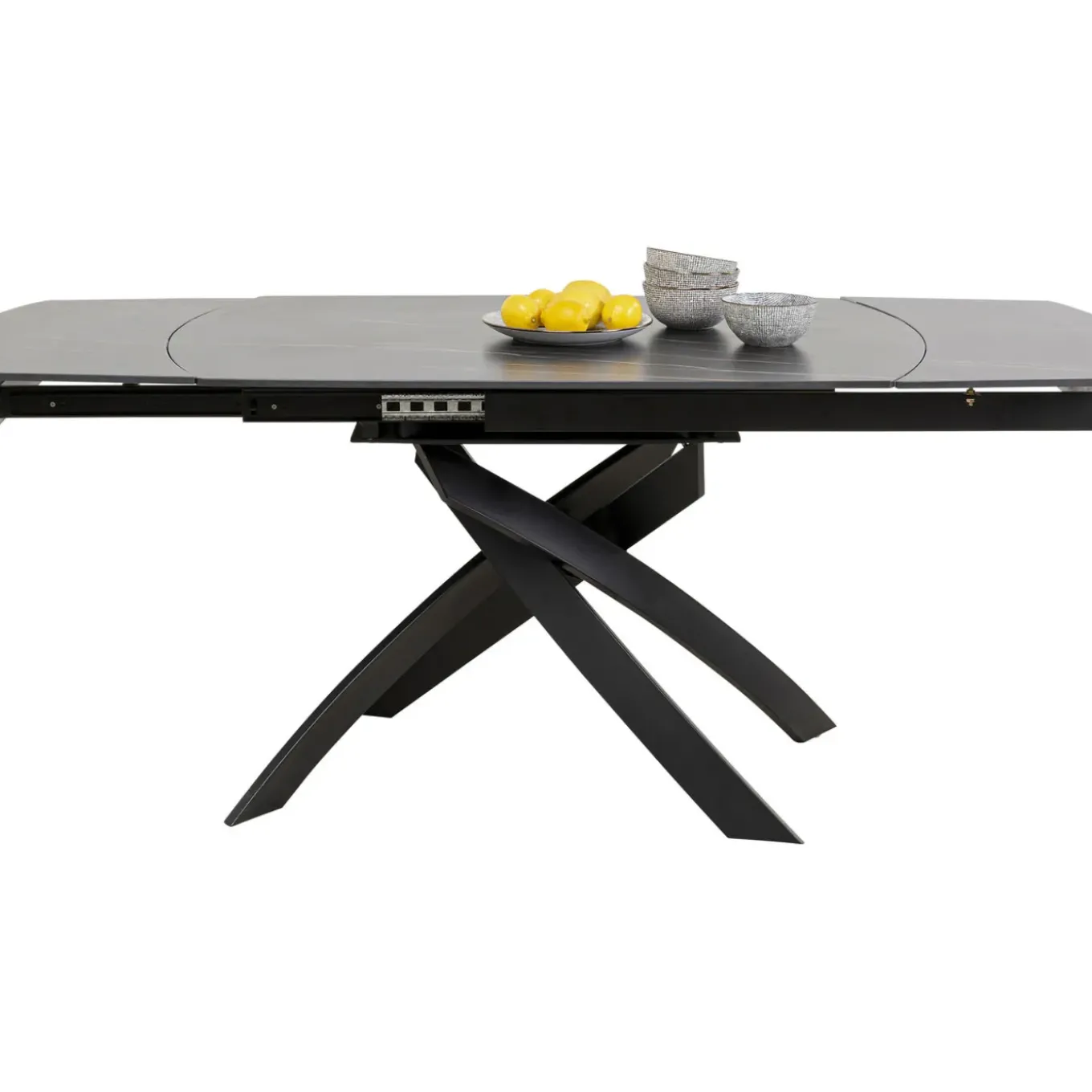 Table A Rallonges Twist Noir 120(30+30)X90Cm