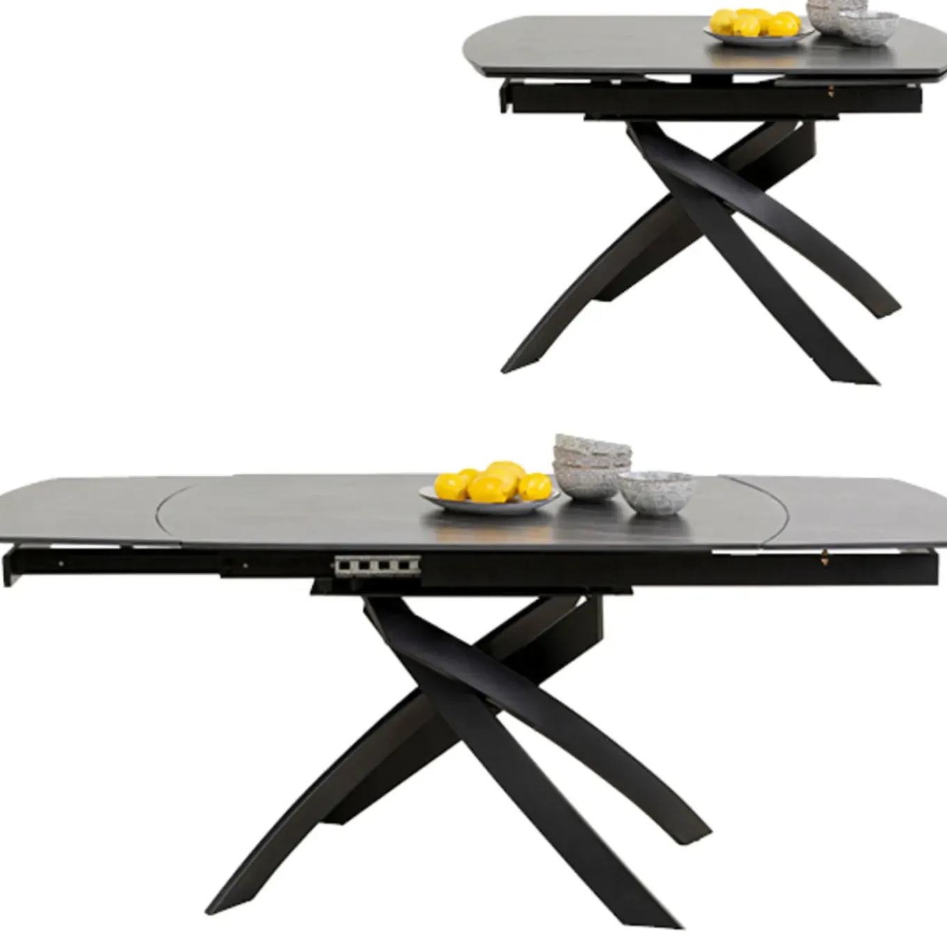 Table A Rallonges Twist Noir 120(30+30)X90Cm