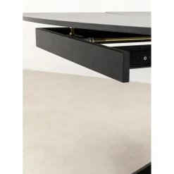 Table A Rallonges Twist Noir 120(30+30)X90Cm
