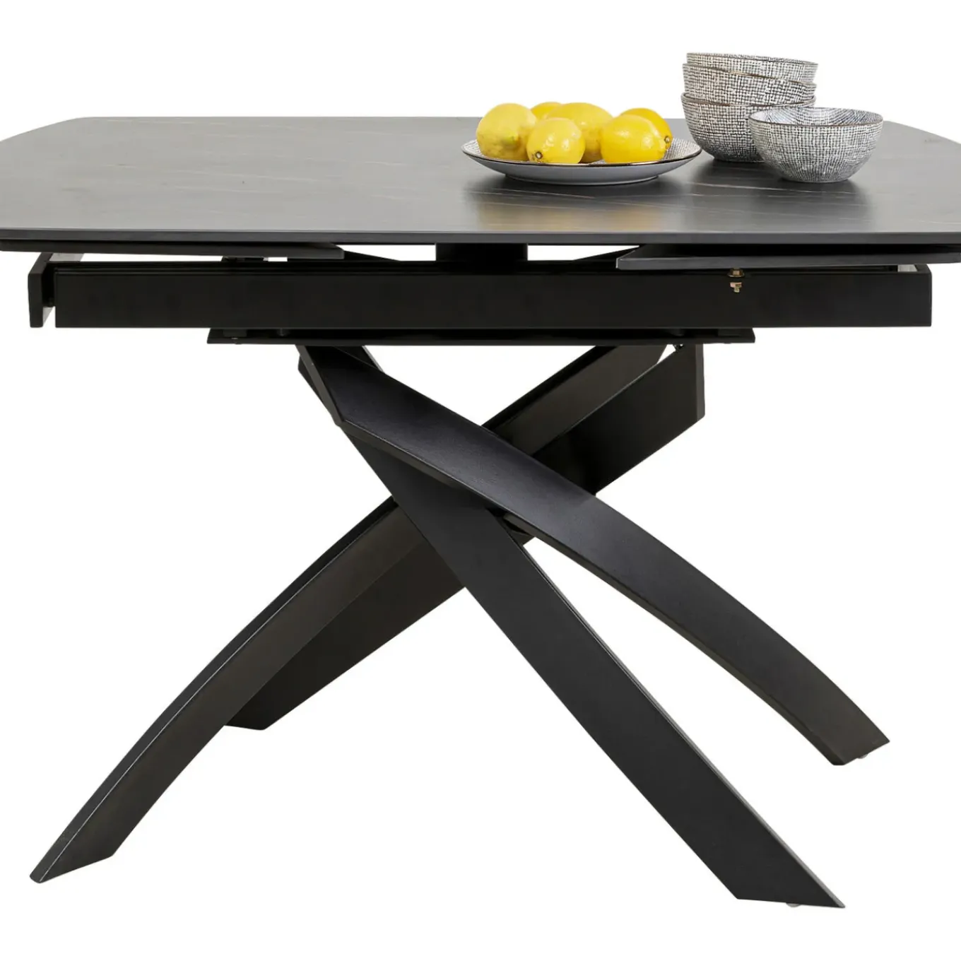 Table A Rallonges Twist Noir 120(30+30)X90Cm