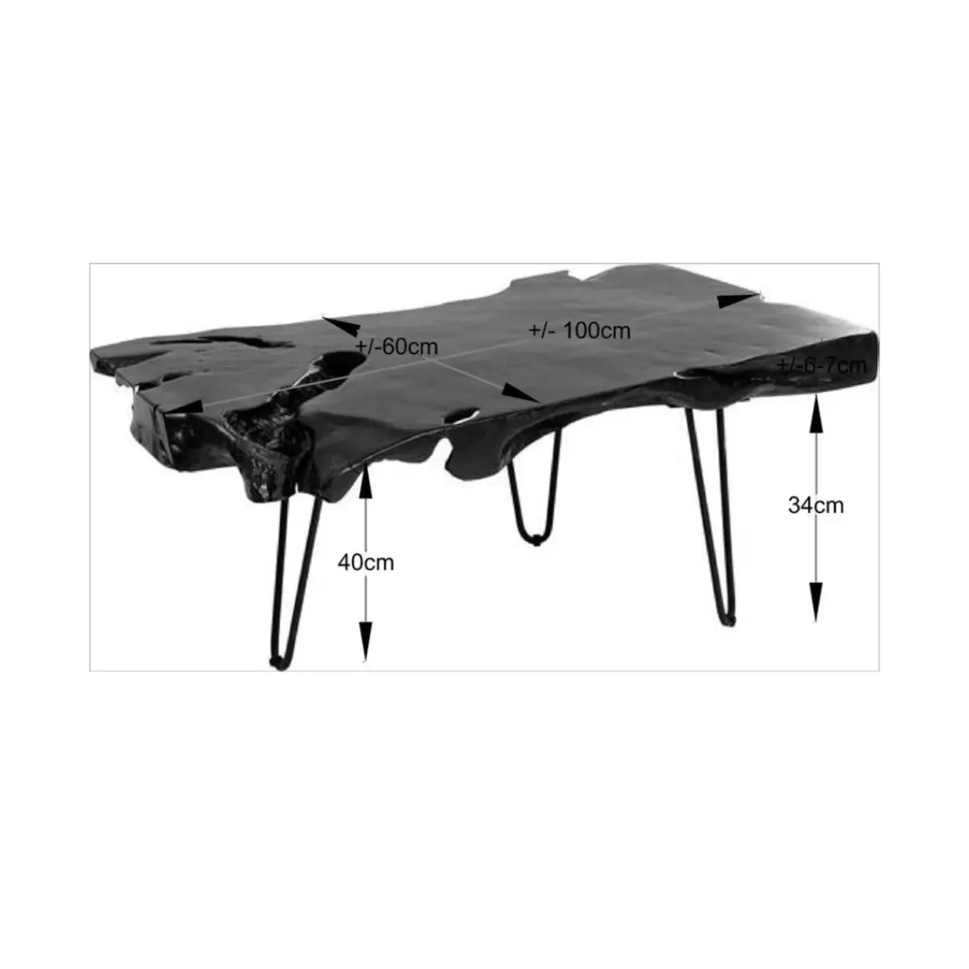 Table Basse Aspen Noir 100X40