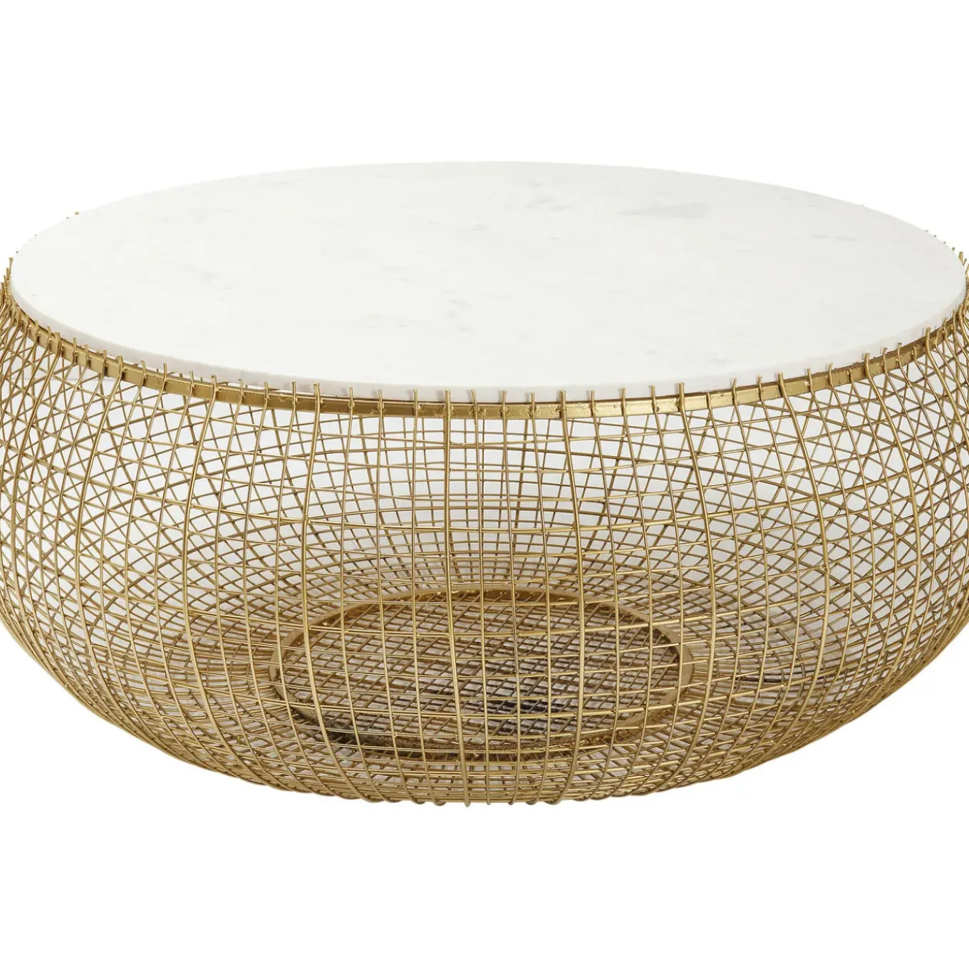 Table Basse Cesta Marble Dore O100Cm