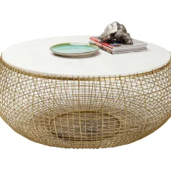 Table Basse Cesta Marble Dore O100Cm