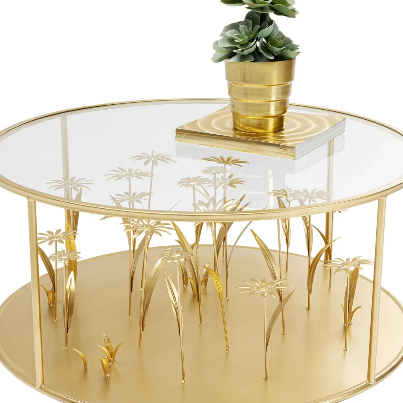 Table Basse Flower Meadow Dore O80
