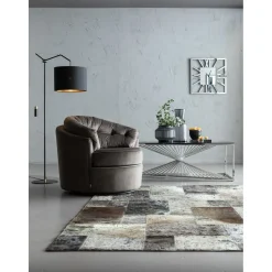 Table Basse Laser Argente-Verre Clair 120X60Cm