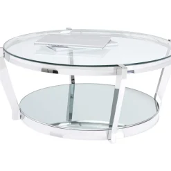 Table Basse Monocolo Argente O90Cm