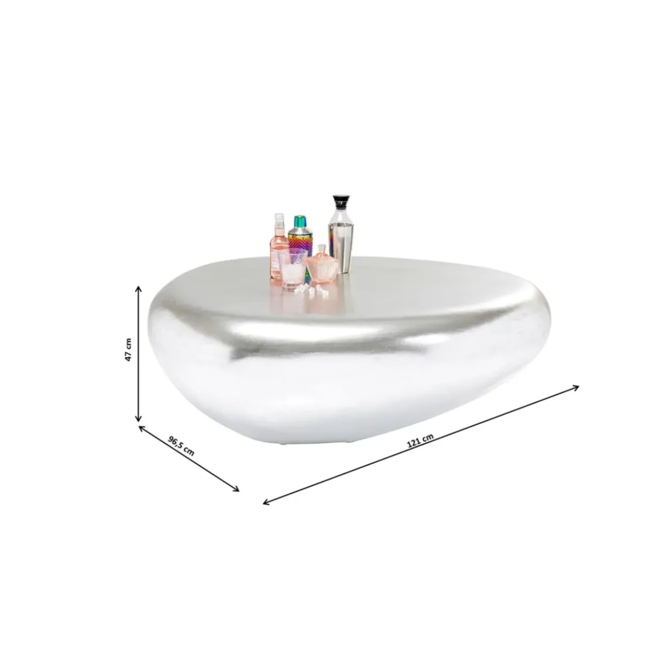 Table Basse Pebble Argente 122X96