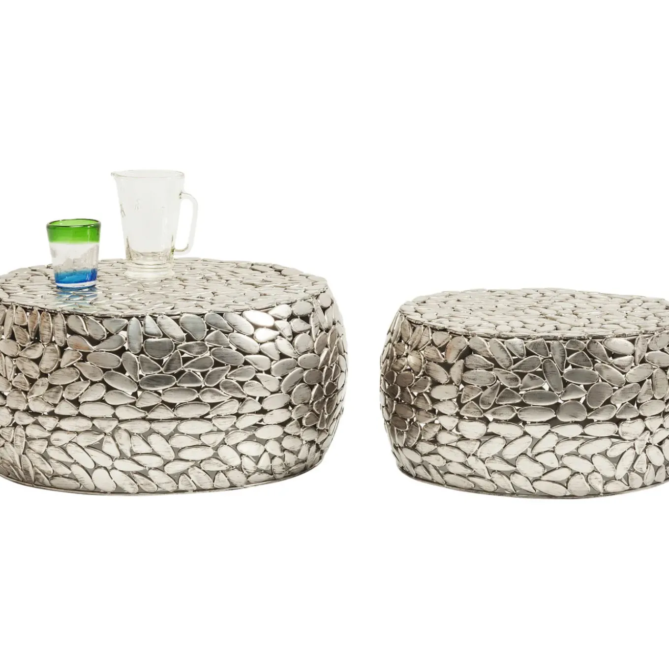 Table Basse Pebbles Deluxe Argente (Jeu De 2)
