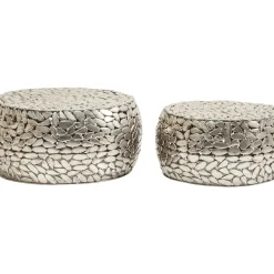 Table Basse Pebbles Deluxe Argente (Jeu De 2)