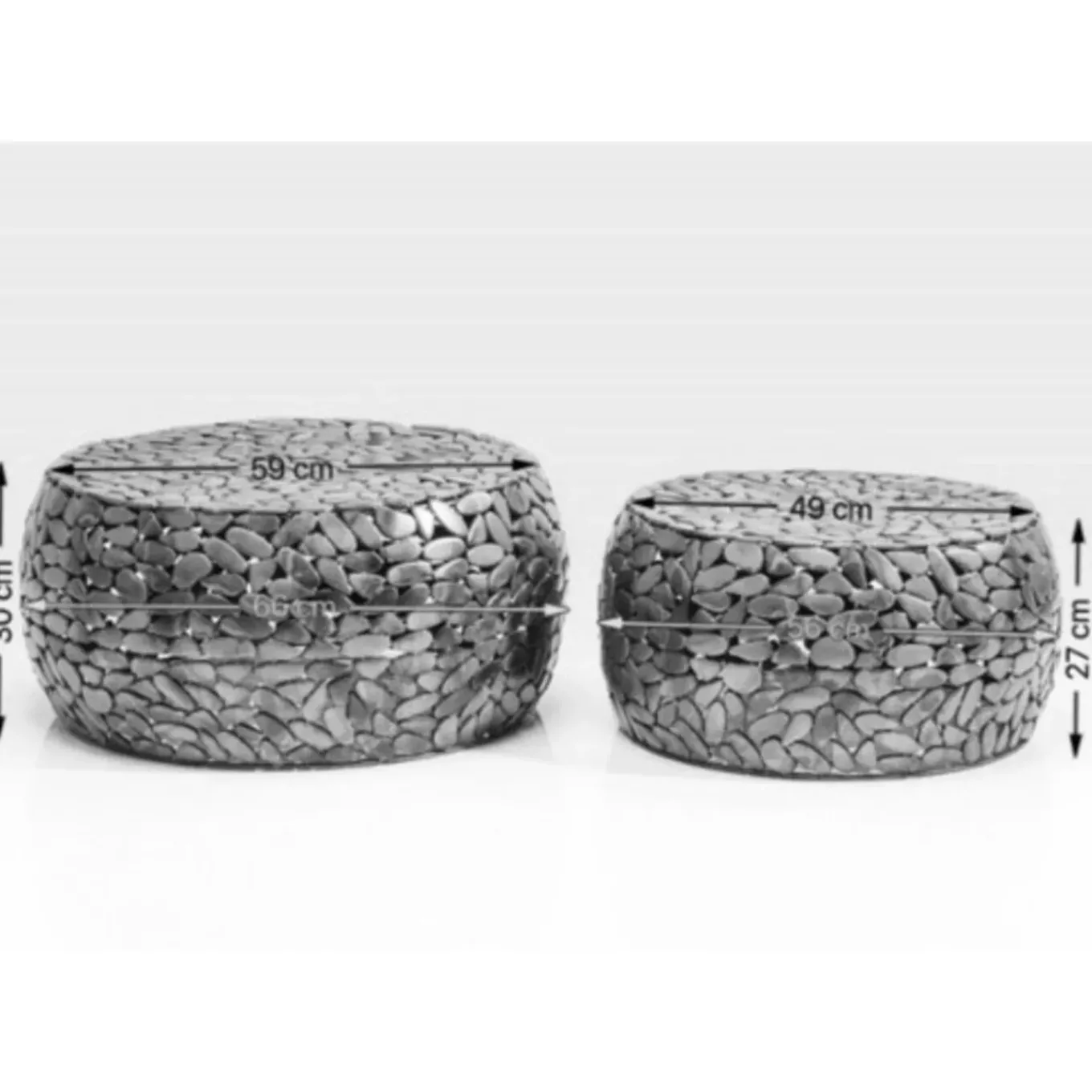 Table Basse Pebbles Deluxe Argente (Jeu De 2)