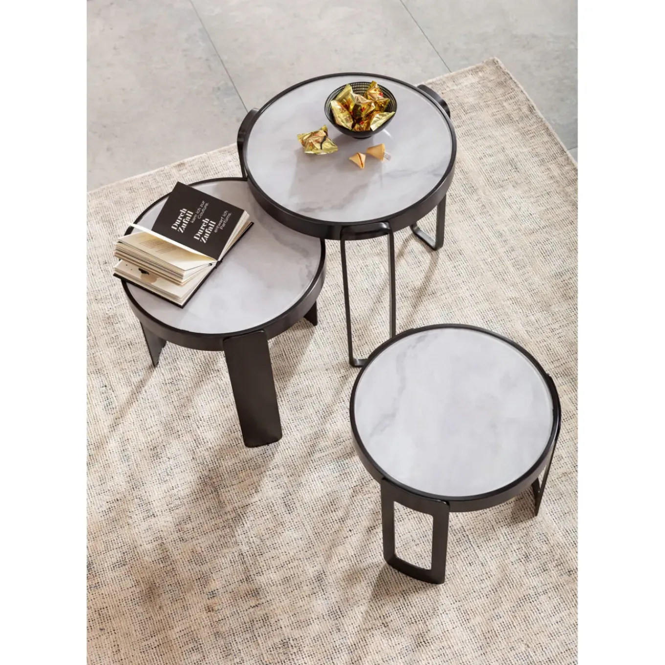 Table Basse Perelli Noir (3/Set)