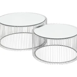 Table Basse Wire Argente (2/Set)