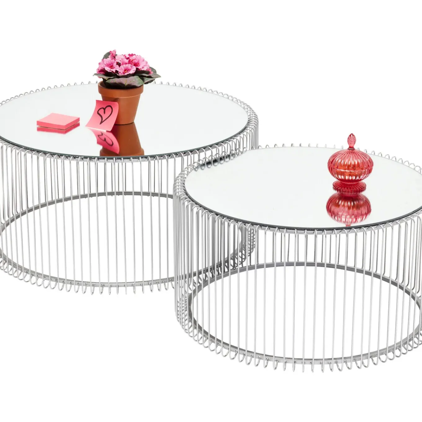 Table Basse Wire Argente (2/Set)