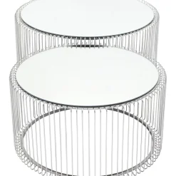 Table Basse Wire Argente (2/Set)