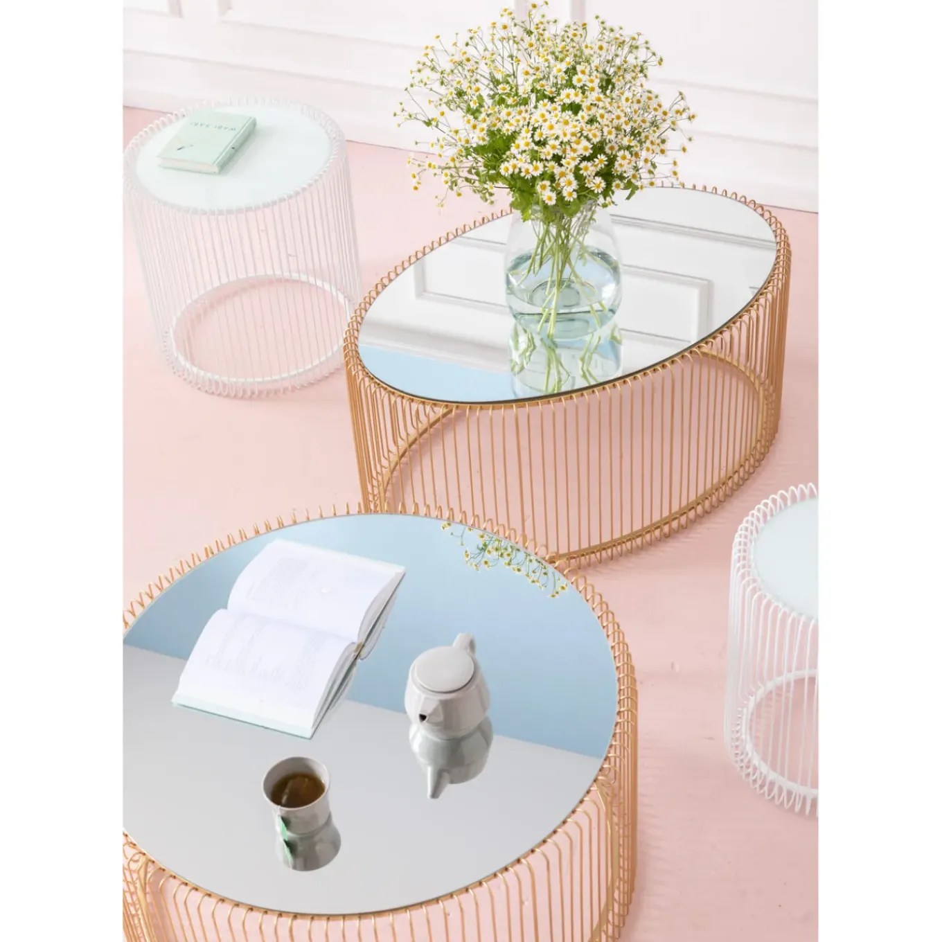 Table Basse Wire Uno Laiton 60X90Cm