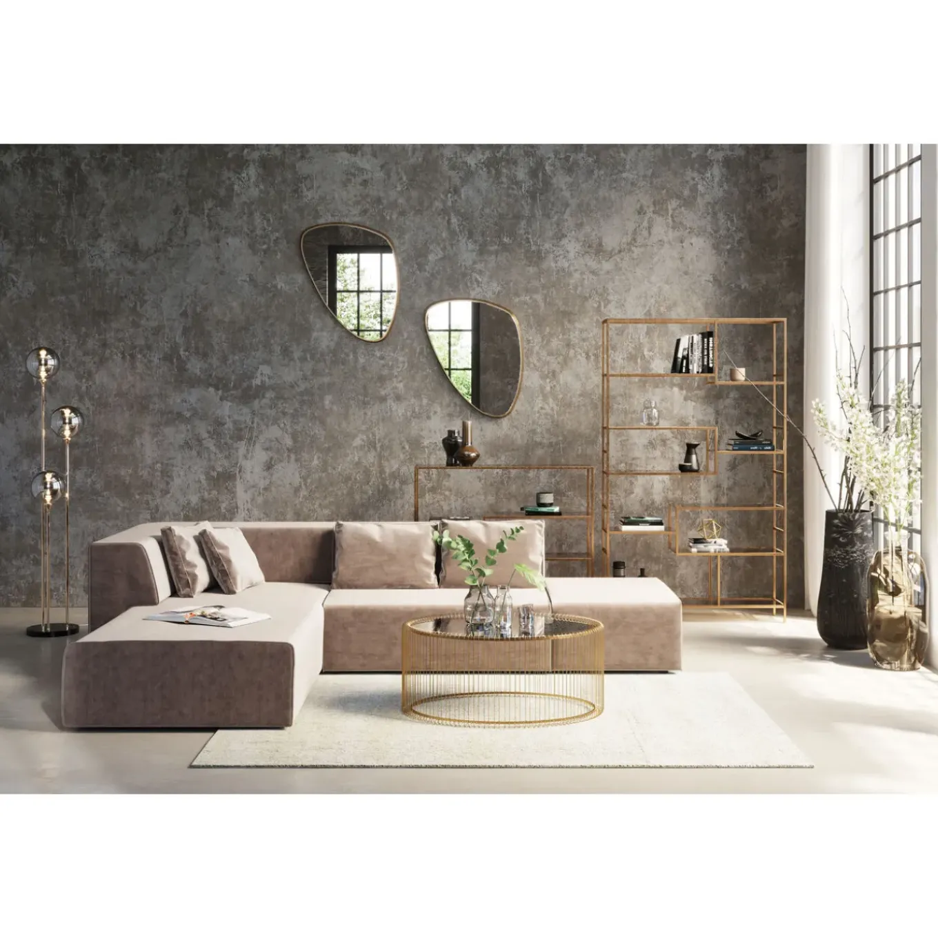 Table Basse Wire Uno Laiton 60X90Cm
