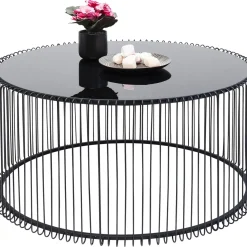 Table Basse Wire Uno Noir O80Cm