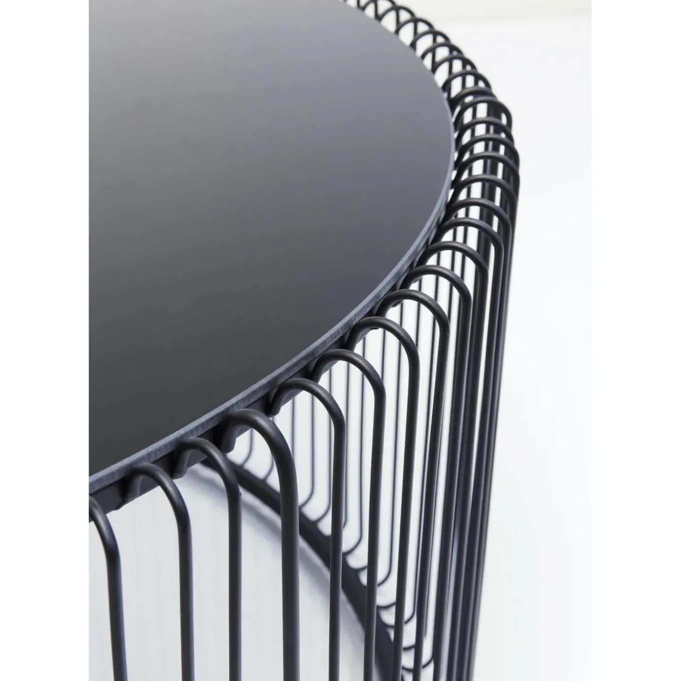 Table Basse Wire Uno Noir O80Cm