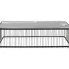 Table Basse Wire Verre Marbre Noir 145X70Cm