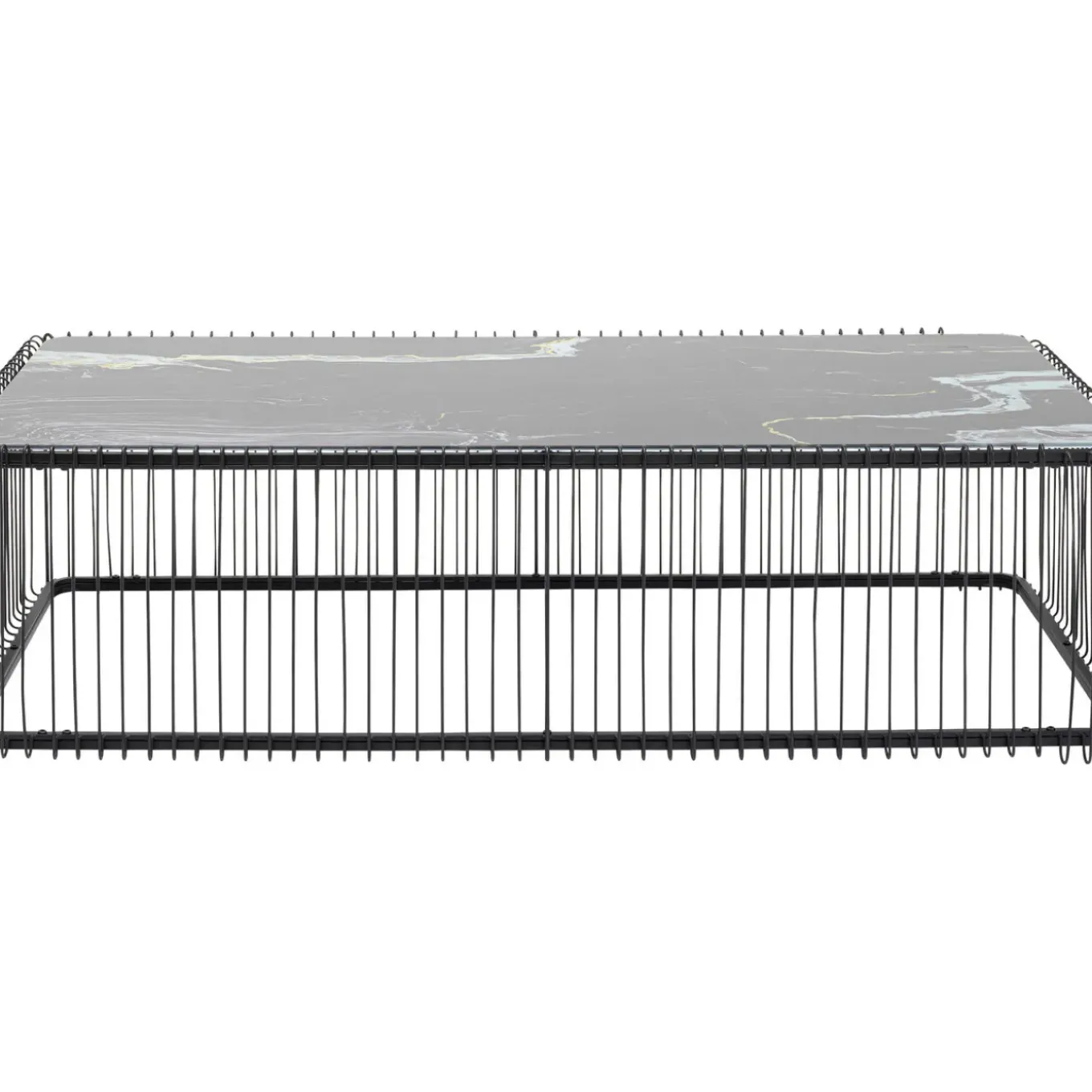 Table Basse Wire Verre Marbre Noir 145X70Cm