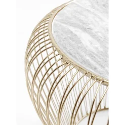 Table D Appoint Beam Marbre Gris-Laiton O43Cm