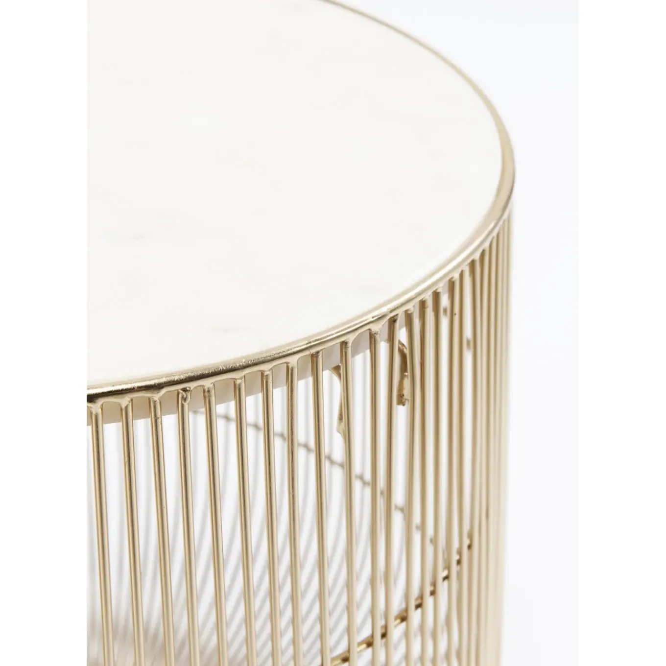 Table D Appoint Beam Marbre Blanc-Laiton O32Cm