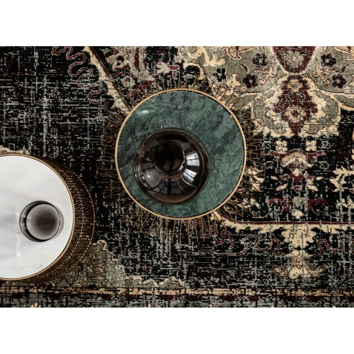 Table D Appoint Beam Marbre Blanc-Laiton O32Cm