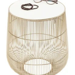 Table D Appoint Beam Marbre Blanc-Laiton O32Cm